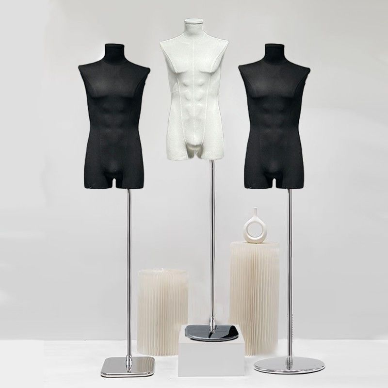 Modelo masculino coreano prop tienda de ropa de hombre medio cuerpo tienda de ropa de hombre muñeca estante de exhibición de ventanas estante de modelo de traje
