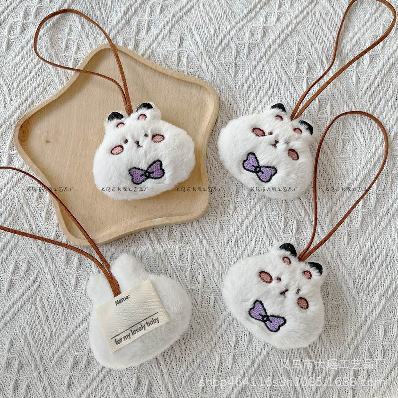 Cartoon Cute Girl Heart Butterfly Bow Tie Rabbit Name Sticker Bag Decoration Pendant Zoo Creative Small Gift
