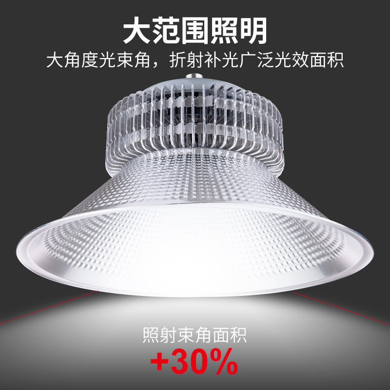 Lámpara LED industrial y minera de 200W de alta potencia, lámpara de fábrica, iluminación para taller y almacén, lámpara de techo tipo aleta para fábrica, lámpara de bajo consumo súper brillante