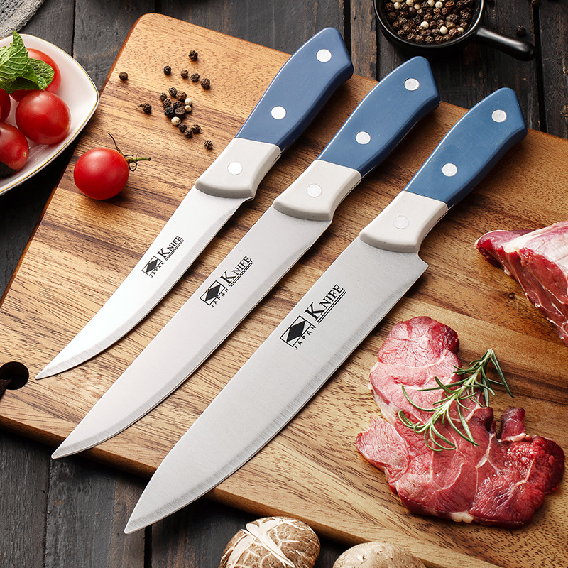 工廠直銷多功能家用不鏽鋼水果刀切肉刀塑料手柄廚房工具廚師刀