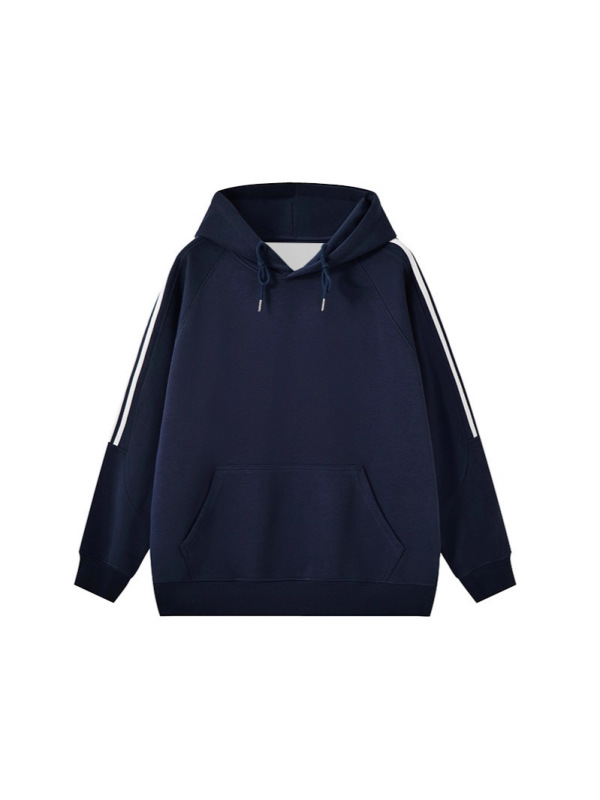 三条杠潮牌连帽卫衣定制印字logo男女通用团体工作服秋冬班服帽衫|undefined