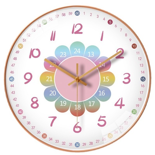 8-inch 20cm Wall Clock for Living Room, Home Use Cartoon Creative Early Education Clock, Silent Quartz Wall Clock