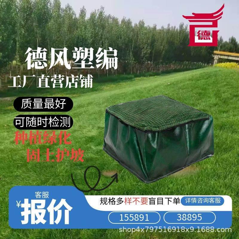 水利护坡土工石笼袋复合土砾膜袋聚酯高强线黑线草籽盖石笼网袋