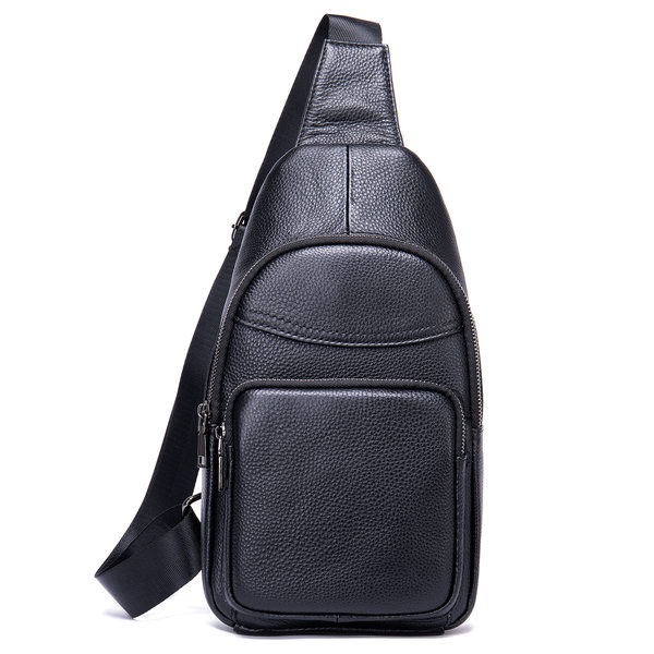 Túi đeo chéo nam đeo ngực da bò lớp đầu 17×5×30,5 cm — 20202 màu đen, 698 màu đen, Cà phê 698, 9011 màu đen
