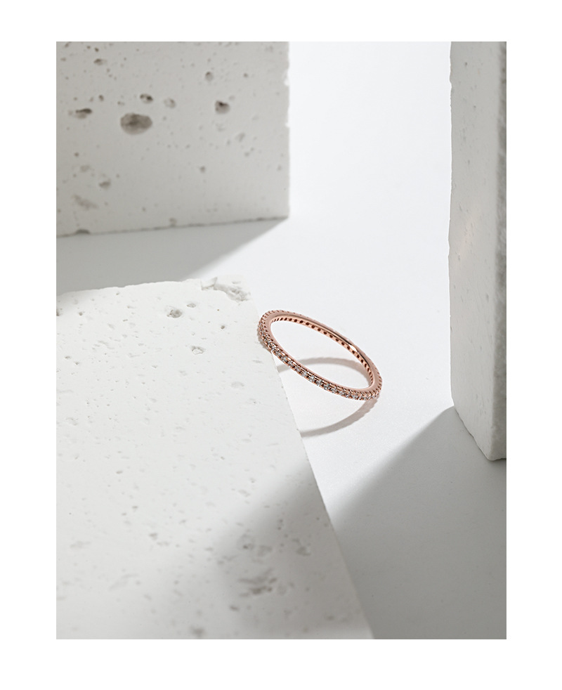 Fashion Geometric Sterling Silver Inlay Zircon Rings 1 Piece