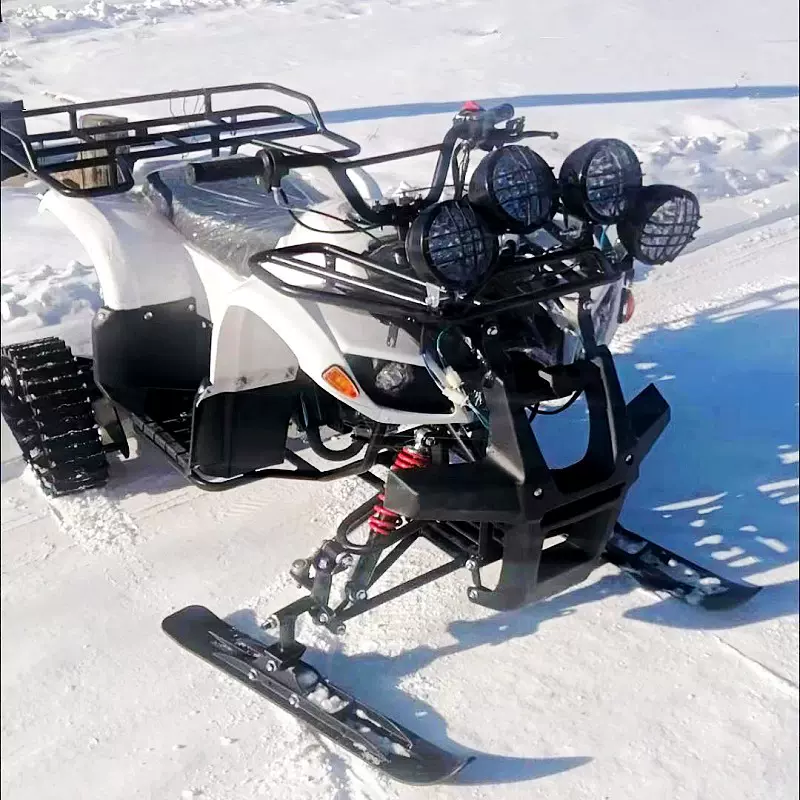 履带滑雪沙滩车125CC成全地型雪地橡胶履带滑雪雪地越野摩托车