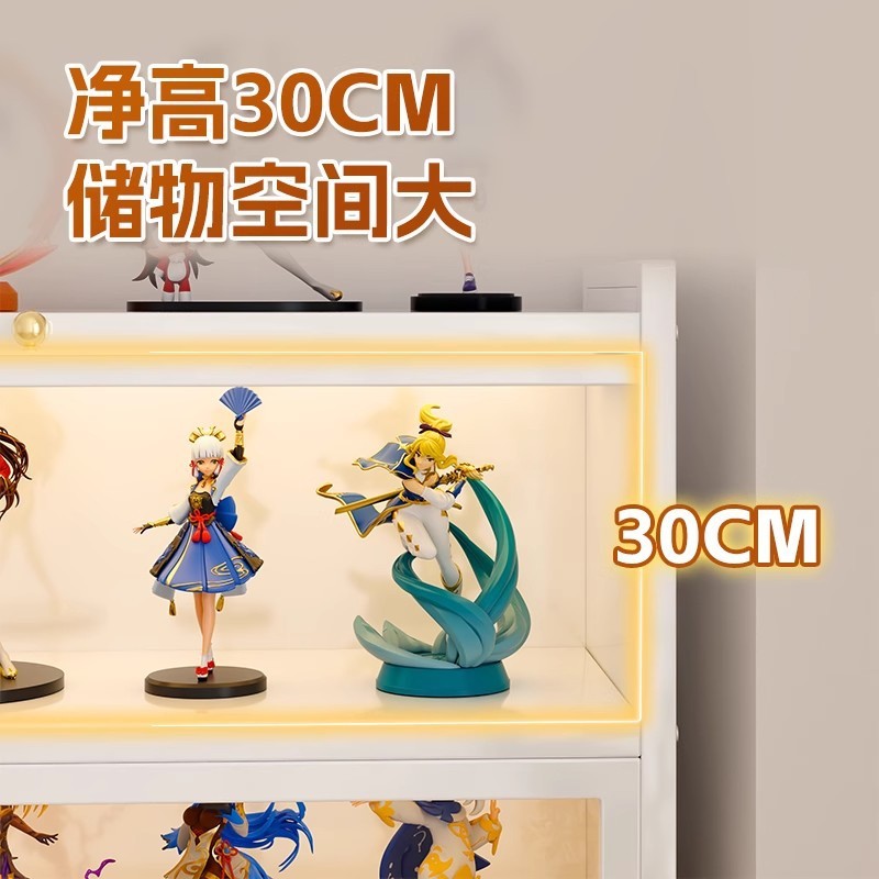 家韵钢制书架带玻璃门防尘书柜客厅落地多层储物柜铁皮手办展示柜|undefined