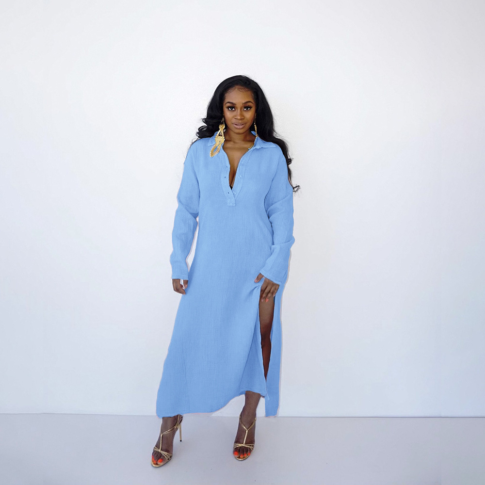 Fall Women Clothing Square Collar Dress French Cotton Linen Women Clothing Dress