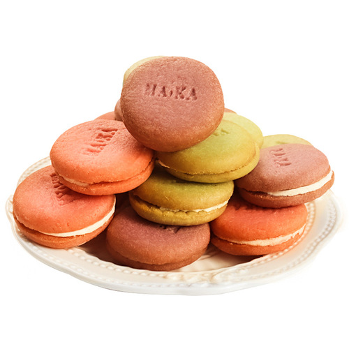 Macaron filled sandwich cookies wholesale full carton snack snack for children leisure food multi-flavor lemon strawberry