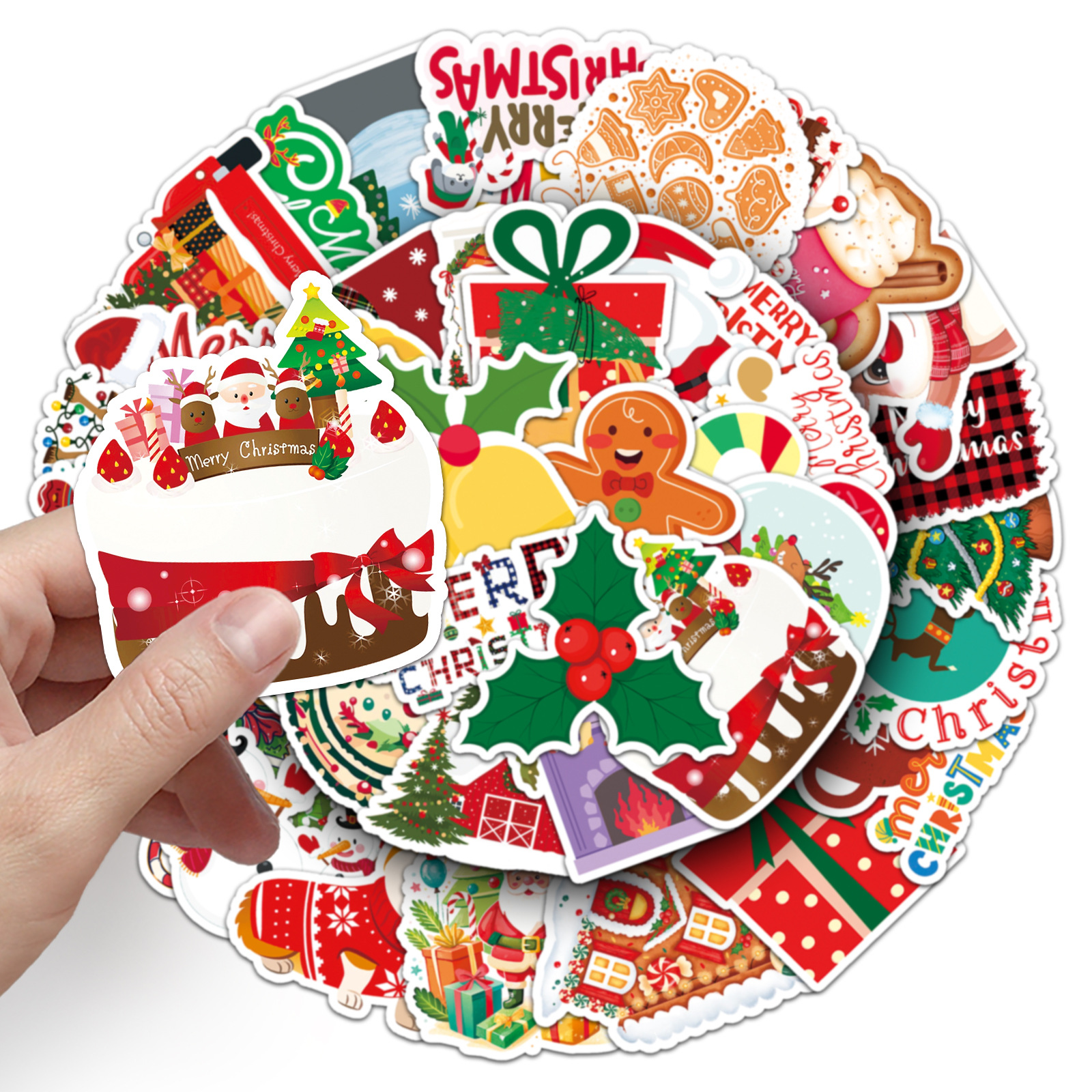 Cute Style 1 Set Christmas Tree Christmas Socks Elk Christmas Christmas PVC Self-adhesive Cute Stickers