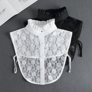 Fake Collar Lace All-match Women's Fake Collar Breathable High Collar Black and White Fake Collar with Sweater Multi-functional Fake Collar for Women