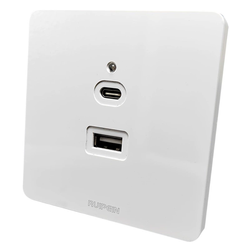 86 Тип Скрытая настенная розетка с быстрой зарядкой Бытовая USB + источник питания TypeC 36 В Строительная площадка общежитие 220 В Бытовая