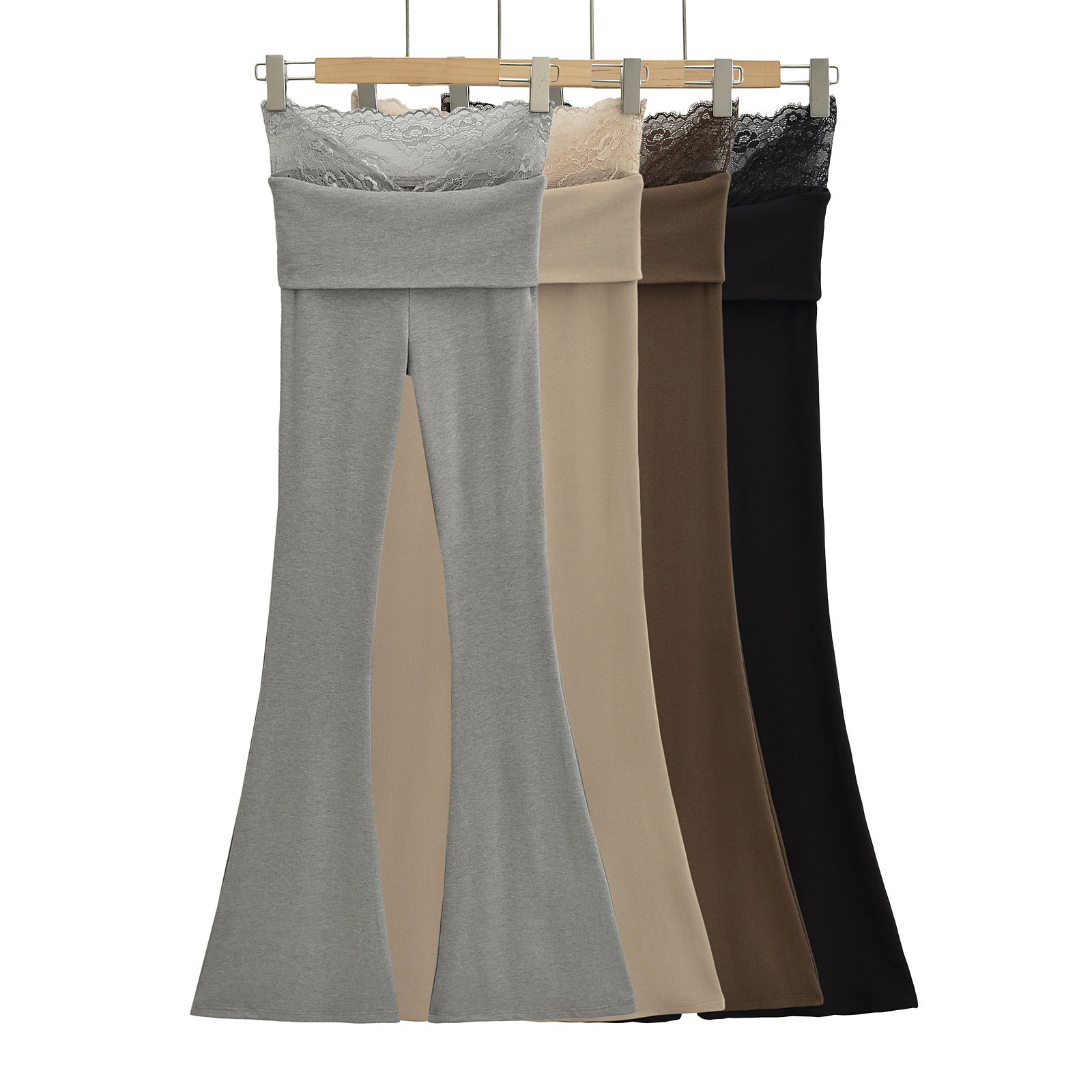 V-shaped Waist Lace Stitching Slim-fit Hip Pants Women's Summer Stretch Tight High-waist Slim-fit Casual Pants