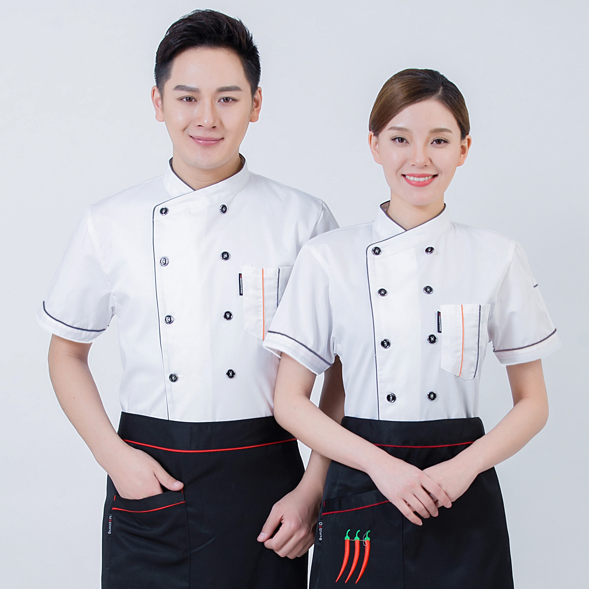 厨师服长袖男秋冬装酒店餐饮学校幼儿园食堂餐厅后厨房短袖工作服