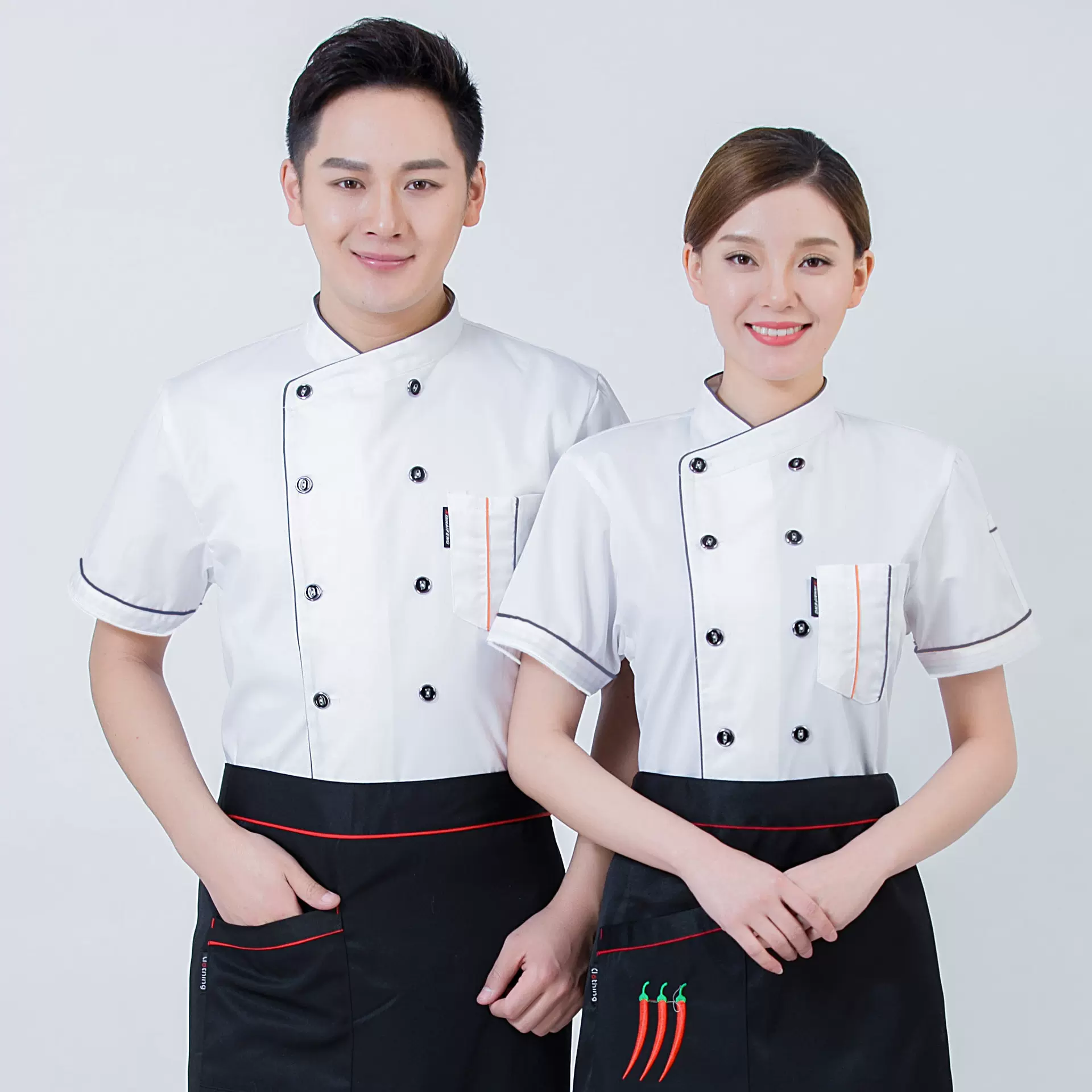 厨师服长袖男秋冬装酒店餐饮学校幼儿园食堂餐厅后厨房短袖工作服
