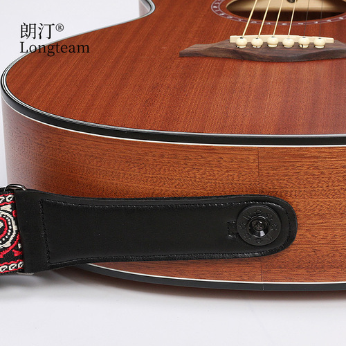 Embroidered guitar strap set folk acoustic guitar shoulder strap bass electric guitar strap including strap tail pin anti-slip buckle