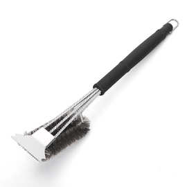 BBQ跨境钢丝刷清洁烧烤刷钢丝刷子 长柄钢丝烧烤清洁刷清洁铲清洗