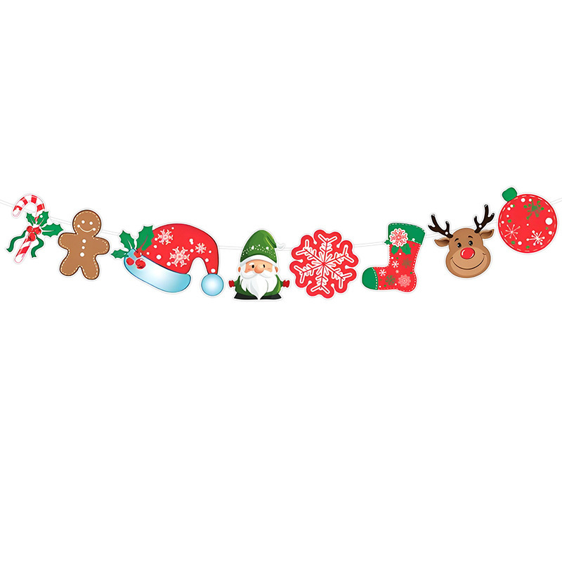 クロスボーダークリスマスレターフラッグバナー紙クリスマスフラワーハンギングフラッグ吊り下げフラッグ雰囲気アレンジメントパーティーデコレーション|undefined