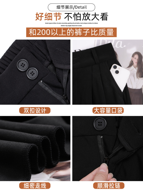 大码胖mm西装裤女2025新款秋季高腰梨型身材粗腿宽胯显瘦阔腿裤子|undefined