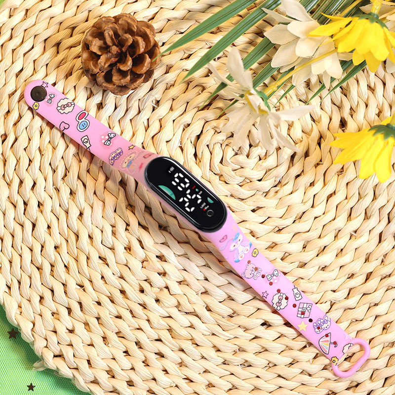 2024 explosión de chatarra oso de café M9 impresión pulsera relojes de pulsera niños estudiantes moda lindo reloj electrónico LED