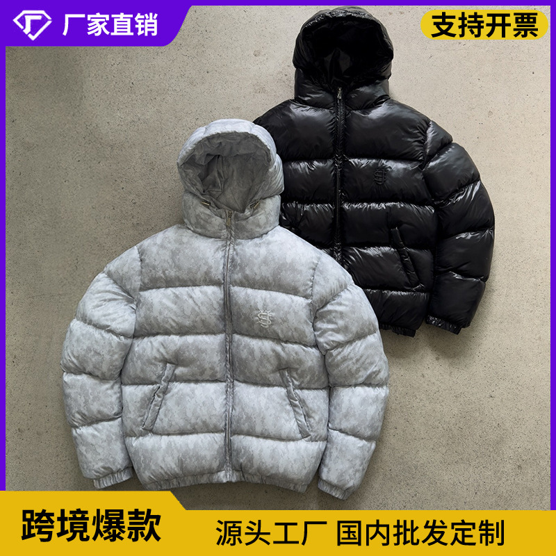 European and American Independent Fashion Brands Cross-Border Trendy Embroidered Logo Cotton Jackets for Men and Women, Street Style Loose Casual Outerwear Cotton Jackets