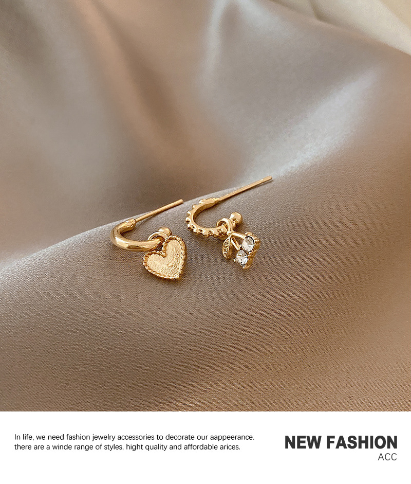 Asymmetric Love Earrings New Trendy Diamond Exquisite Earrings display picture 8