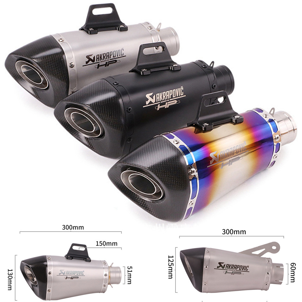 60/51mm motorcycle universal modified exhaust pipe Z900 CBR S1000RR MT07 NK250 Ducati