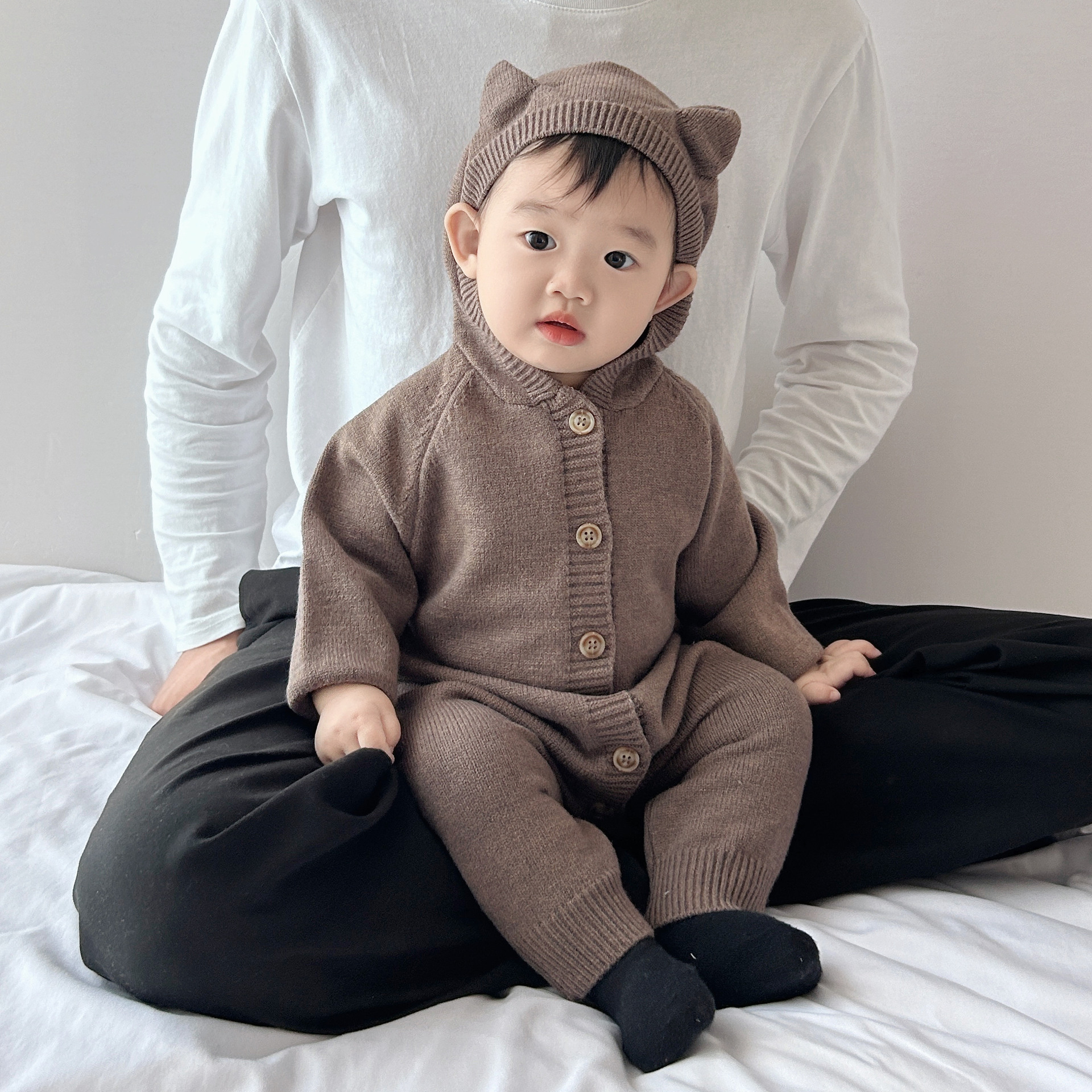 Baby spring overcoat adorable con gorra gorda ropa de bebé de primavera ropa masculina de estilo extranjero image 5
