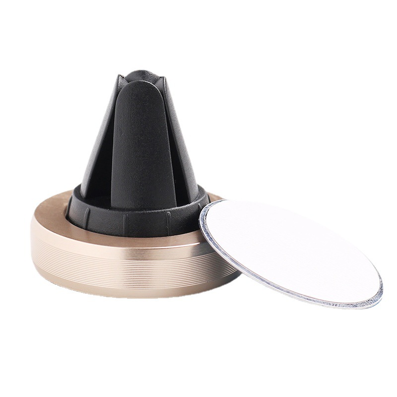 Soporte para teléfono móvil redondo coche aire acondicionado salida de aire imán magnético coche perezoso titular para teléfono móvil registro imprimible