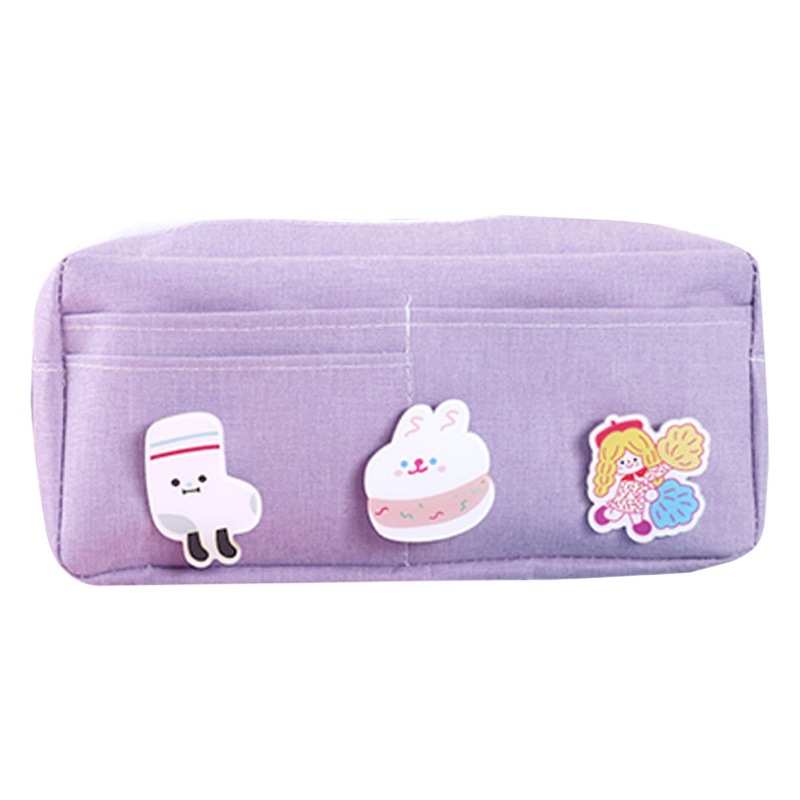 Estilo coreano de gran capacidad papelería dibujos animados lienzo simple diario lápiz estudiante fresco bolsa Almacenamiento en stock al por mayor