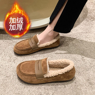 Cotton Shoes Women's Shoes Women's Slip-on Flat Shoes for Pregnant Women's Moms fleece-lined Thickened Fashionable plus size Snow Boots