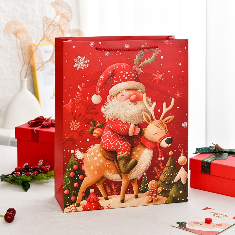 Bolsa de regalo de dibujos animados de Navidad para ancianos Bolsa de regalo de Navidad de exportación transfronteriza de Amazon Bolsa de regalo de Navidad de gran número