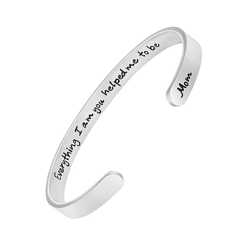 Stainless Steel Bracelet Wholesale Classic English Letters Engraving C Bracelet Inspirational Phrase Holiday Gift Bracelet