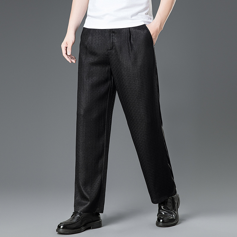 Quần culottes nữ ống rộng lụa tơ tằm cao cấp họa tiết vân rùa — Da đen 246009