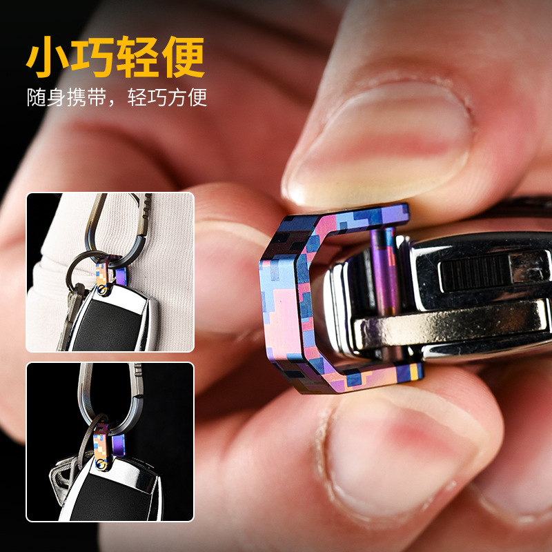 Mini hebilla de herradura de aleación de titanio con destornillador llavero de coche al aire libre al por mayor hebilla en forma de D portátil multifunción