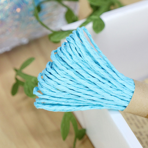 10 meters/tie single color double strand paper rope kindergarten sticker DIY colorful handmade rope gift box packaging raffia rope