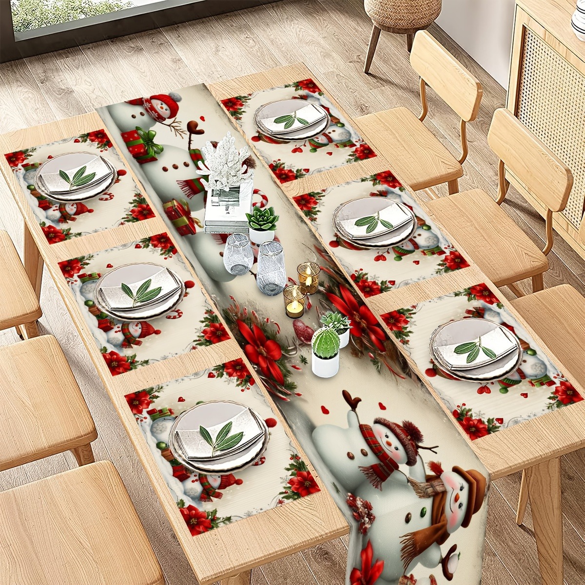 Nuevo conjunto de toallas de mesa transfronterizas de Navidad decoración de mesa Bandera de mesa Bandera de mesa Amazon 2026