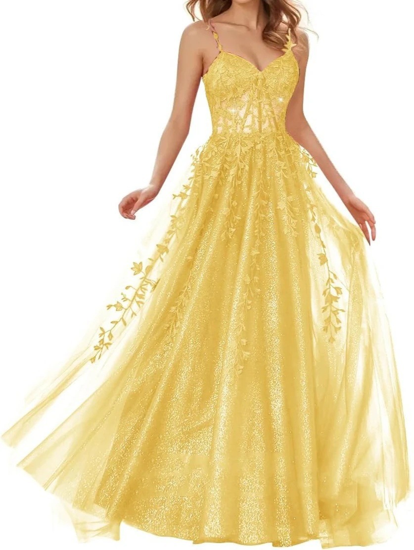 2026 nuevo vestido de tulle brillante transfronterizo vestido largo vestido de cuello en V vestido sexy