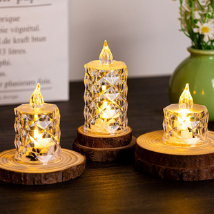 Simulated Candle Light Rhombus Night Light Atmosphere Light Couple Date Romantic Birthday Celebration Candlelight Dinner Free Shipping