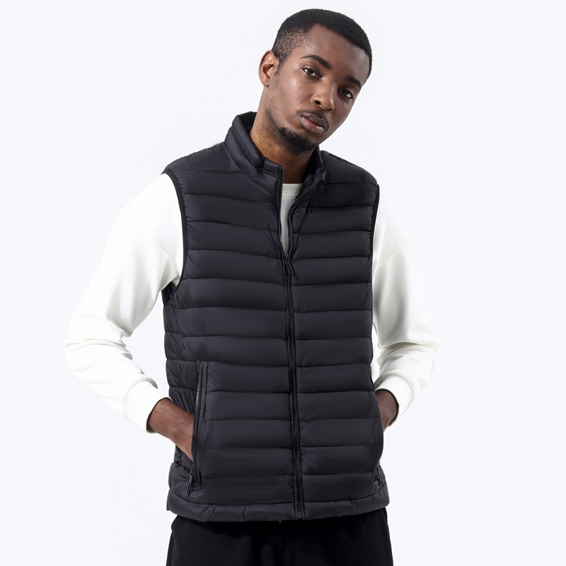 New autumn and winter men's stand-up collar vest, large size, casual sleeveless warm vest jacket, in-stock wholesale cotton clothing