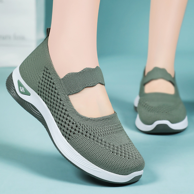 Zapatos de mujer zapatos individuales transfronterizos de verano para mujer al por mayor zapatos de tela viejos de Beijing de un pie zapatos de madre de mediana edad y ancianos zapatos ligeros para caminar