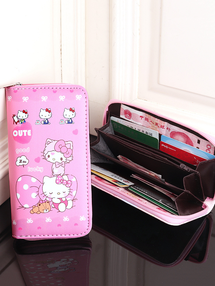 Comercio exterior transfronterizo spot caricatura kt gatos multicapa almacenamiento de gran capacidad para niñas billetera larga para mujeres