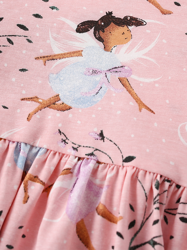 Malwee vestidos de niñas de otoño nuevo estilo europeo y americano de niños de mediano tamaño impresión de aire extranjero vestido de mangas largas para niños