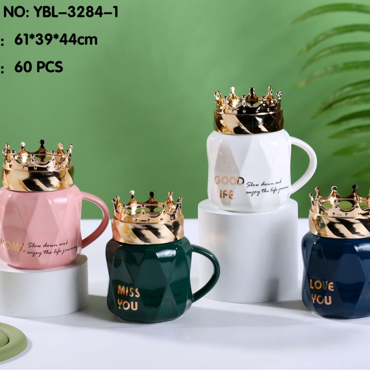 Yiwu esmalte espejo taza de visualización taza de cerámica con tapa nórdico espejo de dibujos animados taza conjunto festival regalo comercio exterior
