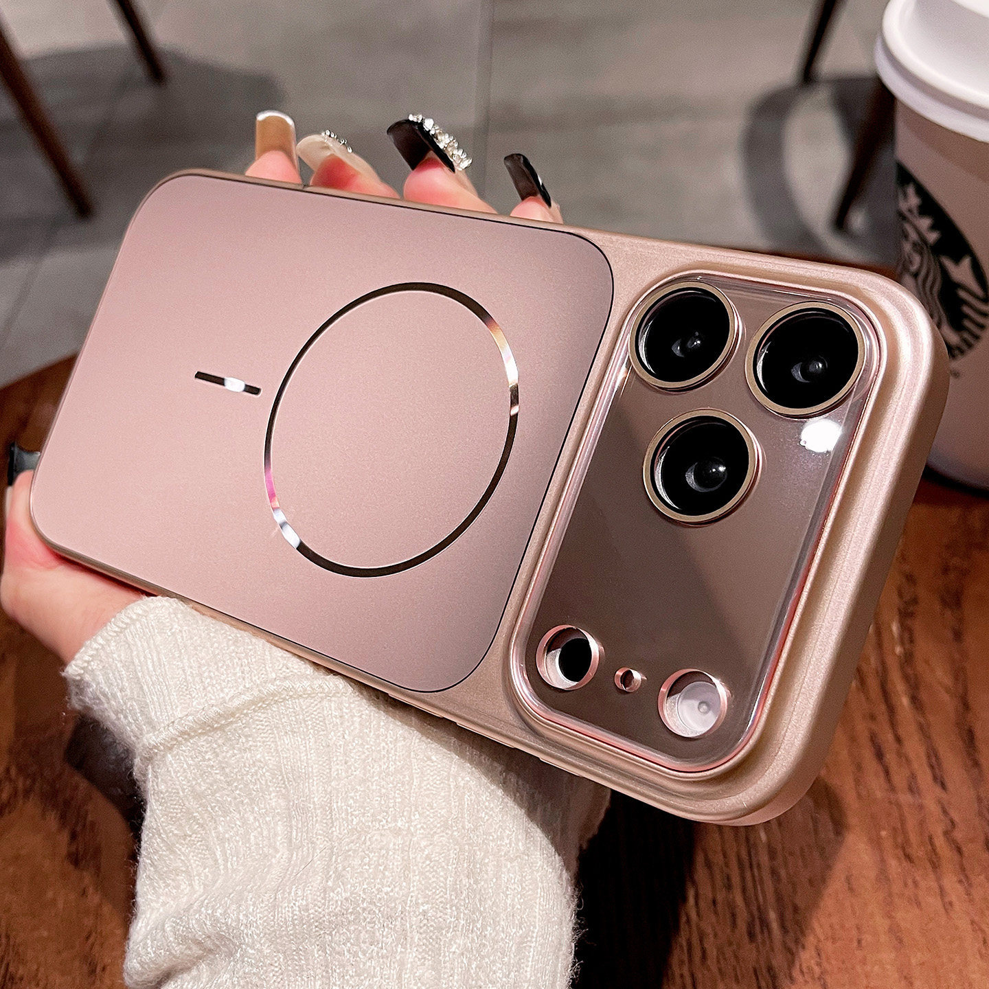 适用苹果18promax手机壳秒变大视窗AG流光磨砂磁吸iPhone17保护套 - 2
