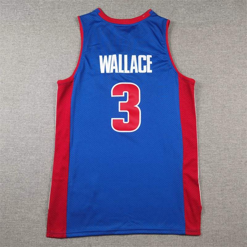 Баскетбольная майка Big Ben Pistons №3 Ben Wallace ретро синяя WALLACE