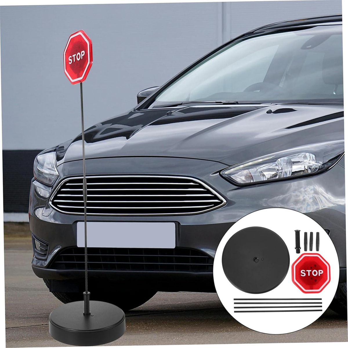 跨境LED光停车标志，智能停车LED车库闪烁警告停车标志，带闪光信