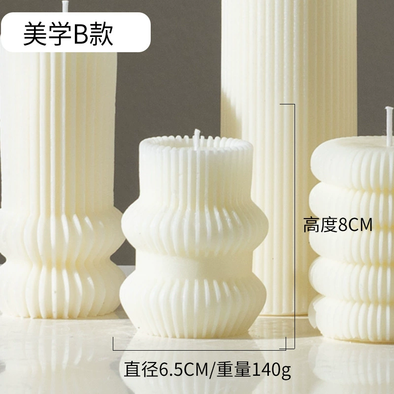 Aromatherapy candle handmade white geometric 40, nordic style decorative shapes