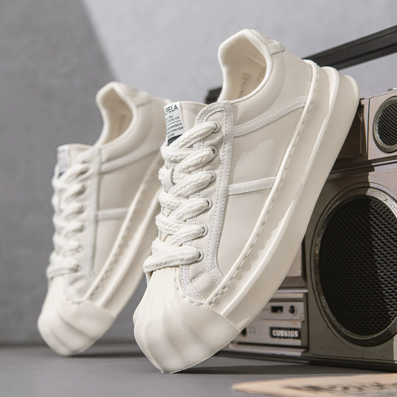 Холщовая обувь Летняя дышащая спортивная обувь с плоским дном Корейская версия раковины с толстым подошвом холодная липкая повседневная обувь для мужчин