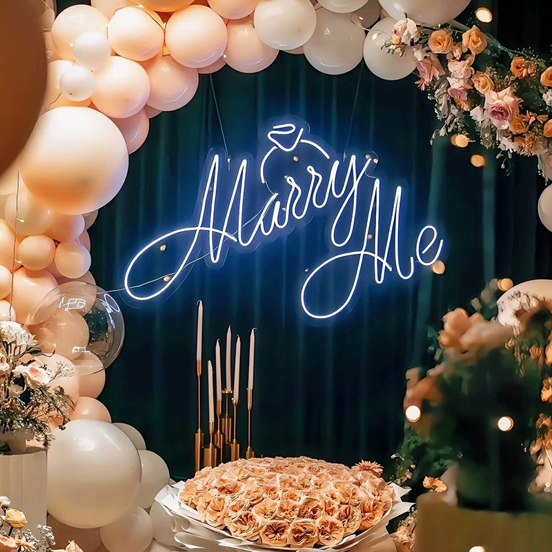 Свадебное предложение "Marry Me" светодиодная неоновая вывеска светящиеся слова любовное письмо романтическая атмосфера декоративный свет